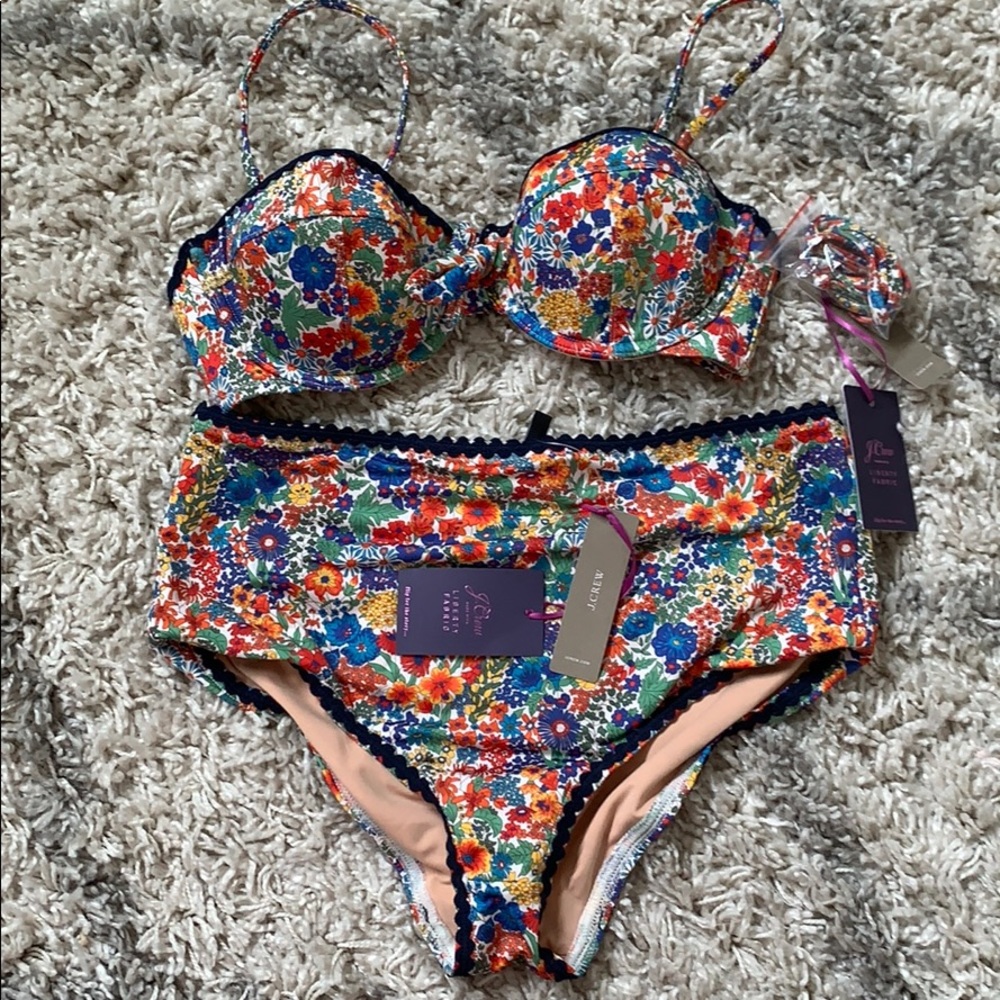 J. Crew Multicolor Floral Bikini Set